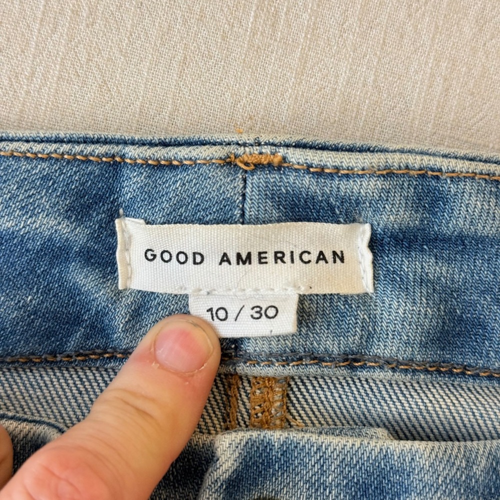 Good American Good Legs Crop Mini Boot Jeans Womens 10/30 Blue Indigo521 - Picture 5 of 10